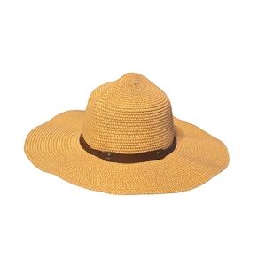 Chic Tan Sun Hat with Brown Band